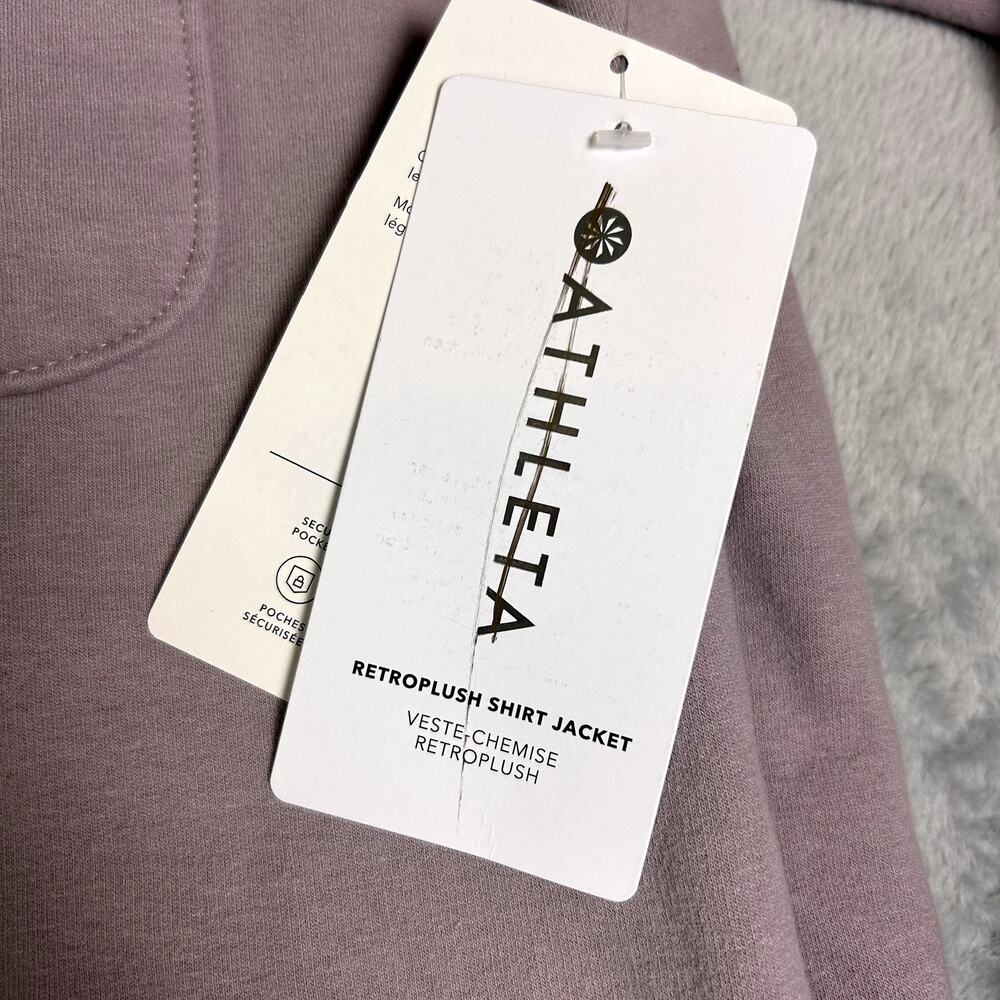 NWT Athleta Retroplush Shirt Jacket Lavender Women's Small Cozy Elevated Basic - Picture 4 of 9